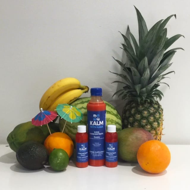 Tropical Fruit and Guava Concentrate Tropical Fruit and Kalm with Kava Guava Concentrate bottles
