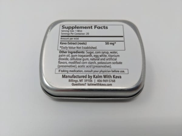 Kava Mints Supplement Facts