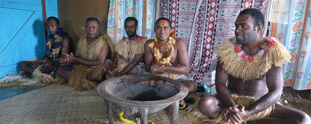 Traditional kava use in a ceremony